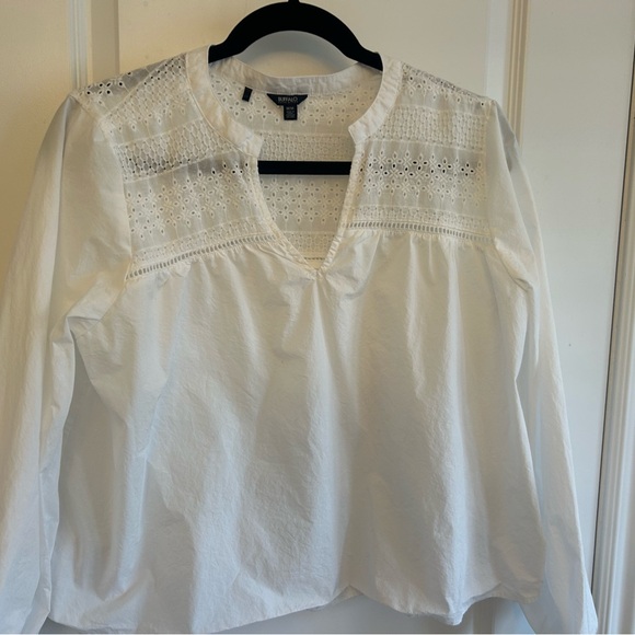 Buffalo David Bitton White Lace Accent Blouse - Picture 5 of 6